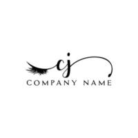 eerste cj logo handschrift schoonheid salon mode modern luxe brief vector