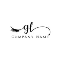 eerste gl logo handschrift schoonheid salon mode modern luxe brief vector