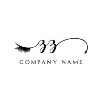eerste zz logo handschrift schoonheid salon mode modern luxe brief vector