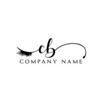 eerste cb logo handschrift schoonheid salon mode modern luxe brief vector