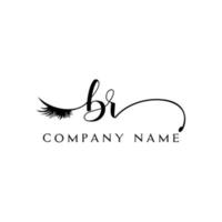 eerste br logo handschrift schoonheid salon mode modern luxe brief vector