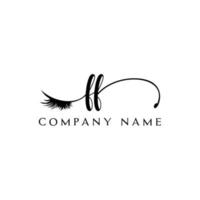 eerste ff logo handschrift schoonheid salon mode modern luxe brief vector