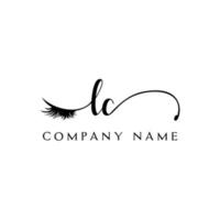 eerste lc logo handschrift schoonheid salon mode modern luxe brief vector