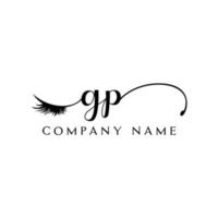 eerste gp logo handschrift schoonheid salon mode modern luxe brief vector