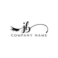 eerste jb logo handschrift schoonheid salon mode modern luxe brief vector