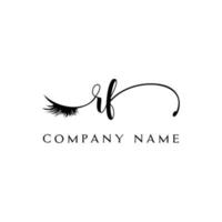 eerste rf logo handschrift schoonheid salon mode modern luxe brief vector