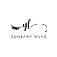 eerste yl logo handschrift schoonheid salon mode modern luxe brief vector