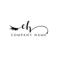 eerste ch logo handschrift schoonheid salon mode modern luxe brief vector