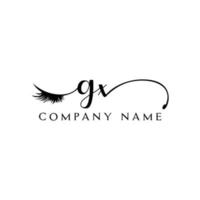 eerste gx logo handschrift schoonheid salon mode modern luxe brief vector