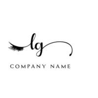 eerste lg logo handschrift schoonheid salon mode modern luxe brief vector