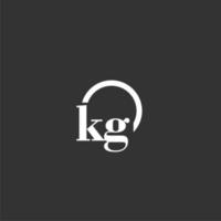 kg eerste monogram logo met creatief cirkel lijn ontwerp vector