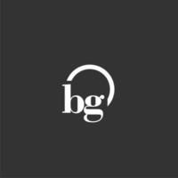 bg eerste monogram logo met creatief cirkel lijn ontwerp vector