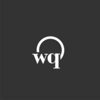 wq eerste monogram logo met creatief cirkel lijn ontwerp vector