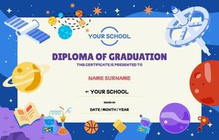 kinderen ruimte diploma certificaat concept vector