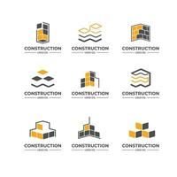 bouwbedrijf logo set vector