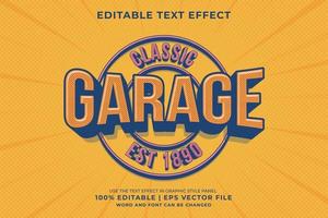 bewerkbare tekst effect - klassiek garage retro sjabloon stijl premie vector