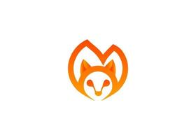 schattig oranje brand weinig vos hond of wolf logo, haar mooi zo voor uw bedrijf of bedrijf vector