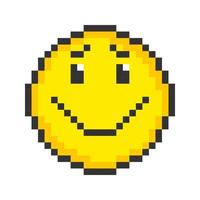 gelukkig gezicht icoon. pixel kunst emoticons. vector illustratie.