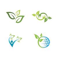 logo's van groene boom blad ecologie vector