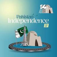 14e augustus Pakistan onafhankelijkheid dag 1947 vector