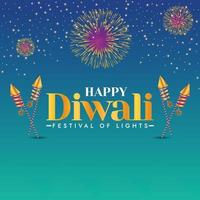 illustratie van het branden van diya op gelukkige diwali vakantie achtergrond vector