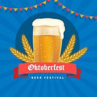 realistisch hand- getrokken oktoberfeest bier festival achtergrond vector