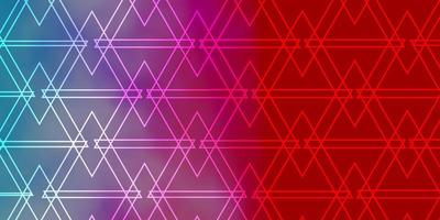 lichtblauw, rood vector sjabloon met lijnen, driehoeken.