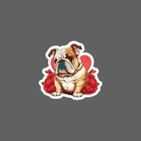 sticker van gelukkig valentijnsdag dag bulldog vector