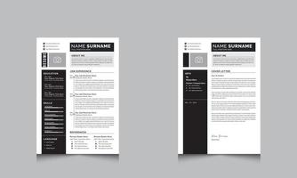 hervat en Hoes brief lay-out met CV sjabloon ontwerp vector