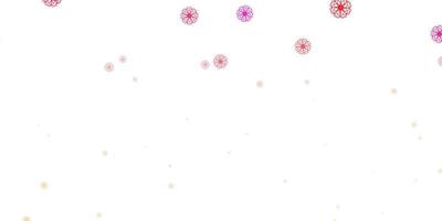 lichtrode vectorkrabbeltextuur met bloemen. vector