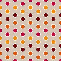naadloos patroon polka punt overlappen bruin achtergrond ontwerp voor decoreren, cirkel rood geel oranje donker rood voor omhulsel papier, achtergrond, kaart, afdrukken, behang, website vector