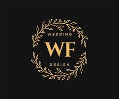 wf initialen brief bruiloft monogram logos verzameling, hand- getrokken modern minimalistisch en bloemen Sjablonen voor uitnodiging kaarten, opslaan de datum, elegant identiteit voor restaurant, boetiek, cafe in vector