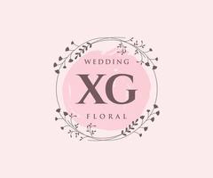 xg initialen brief bruiloft monogram logos sjabloon, hand- getrokken modern minimalistisch en bloemen Sjablonen voor uitnodiging kaarten, opslaan de datum, elegant identiteit. vector