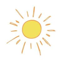 hand- getrokken abstract zon symbool. zomer tekening. single vector element voor ontwerp