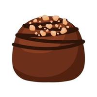 chocola bonbon snoep met noten en donker Choco icoon geanimeerd vector illustratie