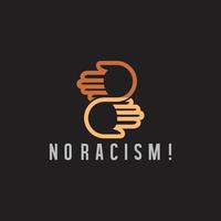 aantal twee Nee racisme symbool logo vector