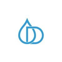 brief d laten vallen blauw water lijn meetkundig logo vector