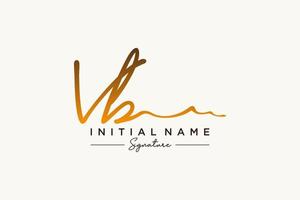 eerste vb handtekening logo sjabloon vector. hand- getrokken schoonschrift belettering vector illustratie.