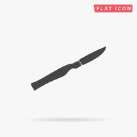 scalpel snee. gemakkelijk vlak zwart symbool met schaduw Aan wit achtergrond. vector illustratie pictogram