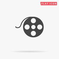 film haspel. gemakkelijk vlak zwart symbool met schaduw Aan wit achtergrond. vector illustratie pictogram