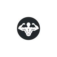 sterk Mens vetor icoon logo voor geschiktheid centrum of bodybuilder concept illustratie vector