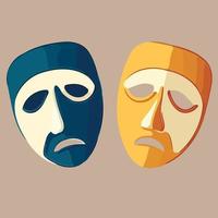 voorwerp dramatisch theater maskers vector