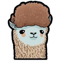 alpaca zoogdier dier hoofd vector