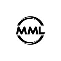 mml brief logo ontwerp in illustratie. vector logo, schoonschrift ontwerpen voor logo, poster, uitnodiging, enz.