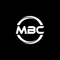 mbc brief logo ontwerp in illustratie. vector logo, schoonschrift ontwerpen voor logo, poster, uitnodiging, enz.