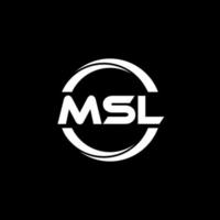 msl brief logo ontwerp in illustratie. vector logo, schoonschrift ontwerpen voor logo, poster, uitnodiging, enz.