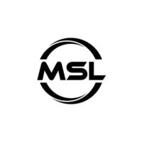 msl brief logo ontwerp in illustratie. vector logo, schoonschrift ontwerpen voor logo, poster, uitnodiging, enz.