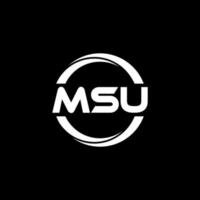 msu brief logo ontwerp in illustratie. vector logo, schoonschrift ontwerpen voor logo, poster, uitnodiging, enz.