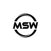 msw brief logo ontwerp in illustratie. vector logo, schoonschrift ontwerpen voor logo, poster, uitnodiging, enz.