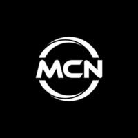 mcn brief logo ontwerp in illustratie. vector logo, schoonschrift ontwerpen voor logo, poster, uitnodiging, enz.